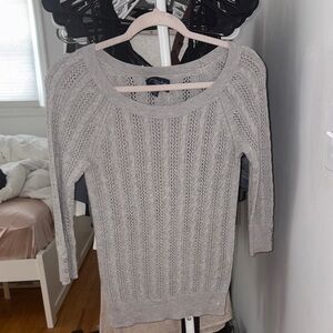 Gray Cable Knit Women's Sweater